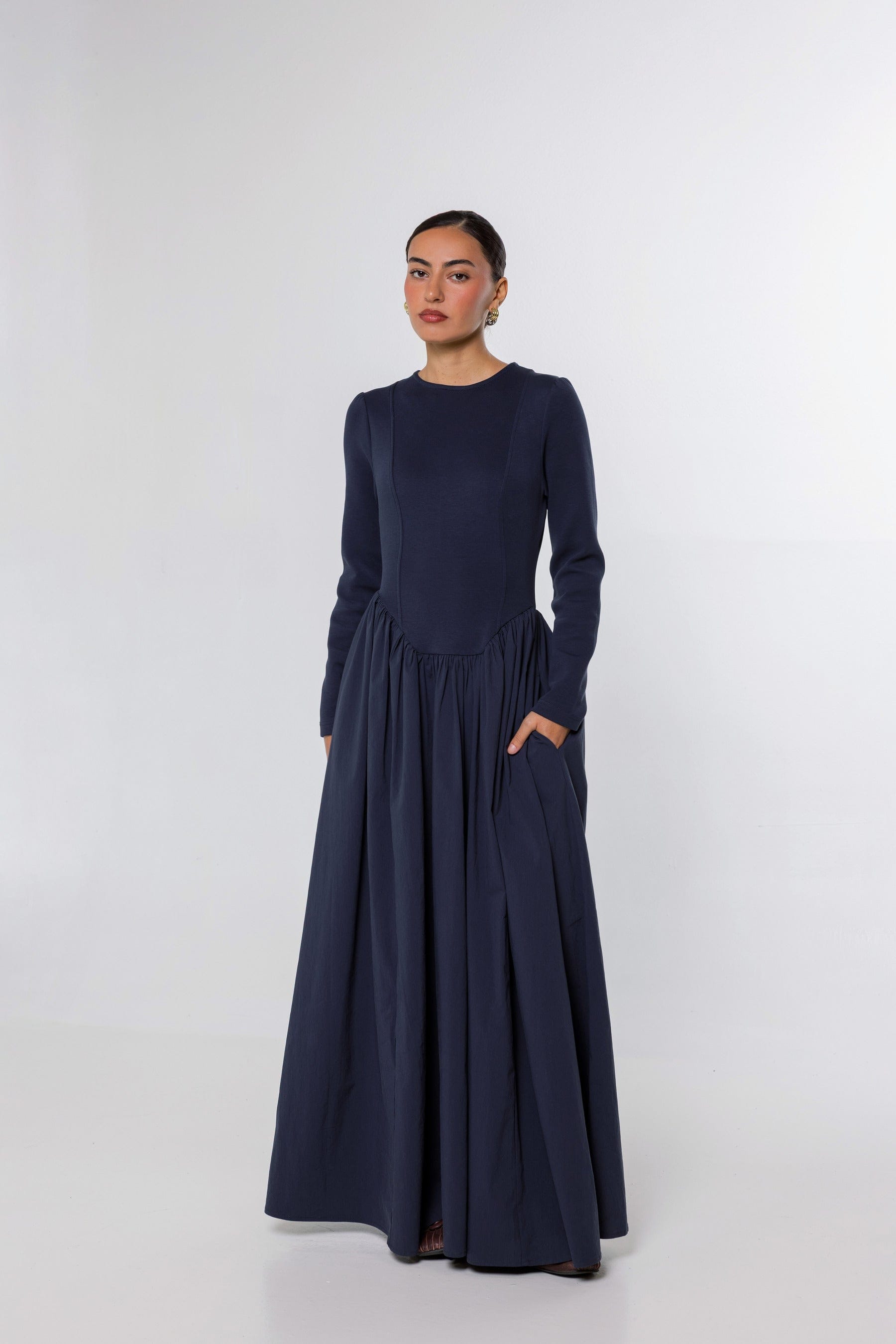 Campaign photograph of the Drop Waist Dress.